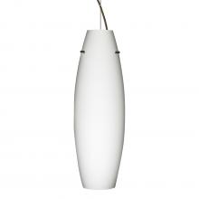 Besa Lighting 1KX-412707-LED-BR-L - Besa Suzi 18 Pendant Opal Matte Bronze 1x11W LED, 15Ft. Cord