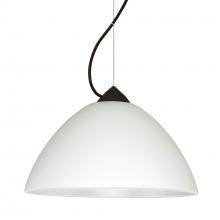 Besa Lighting 1KX-420107-BK - Besa Tessa Cable Pendant White Black 1x75W Medium Base