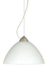 Besa Lighting 1KX-420107-LED-SN-L - Besa Tessa LED Cable Pendant White Satin Nickel 1x9W LED, 15Ft. Cord