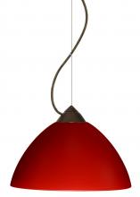 Besa Lighting 1KX-420131-LED-BR-L - Besa Tessa LED Cable Pendant Red Matte Bronze 1x9W LED, 15Ft. Cord