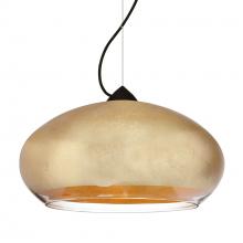 Besa Lighting 1KX-4345GF-BK - Besa Brio 14 Cable Pendant Black Gold Foil 1x75W Medium Base