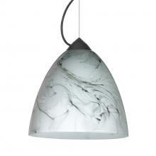 Besa Lighting 1KX-4470MG-LED-BK - Besa Vila Cable Pendant Black Marble Grigio 1x9W LED