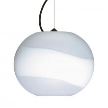 Besa Lighting 1KX-477699-BK - Besa Luna Pendant Opal Frost Black 1x100W Medium Base