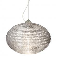 Besa Lighting 1KX-4913GL-SN-L - Besa Pape 12 Pendant 1Kx Glitter Satin Nickel 1x100W Medium Base, 15Ft. Cord