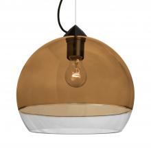 Besa Lighting 1KX-ALLY12AM-BK - Besa, Ally 12 Cable Pendant, Amber/Clear, Black Finish, 1x60W Medium Base