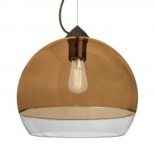 Besa Lighting 1KX-ALLY12AM-EDIL-BR - Besa, Ally 12 Cable Pendant, Amber/Clear, Bronze Finish, 1x5W LED Filament