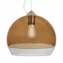 Besa Lighting 1KX-ALLY12AM-EDIL-SN - Besa, Ally 12 Cable Pendant, Amber/Clear, Satin Nickel Finish, 1x5W LED Filament