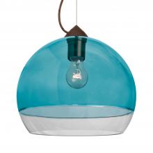 Besa Lighting 1KX-ALLY12BL-BR - Besa, Ally 12 Cable Pendant, Coral Blue/Clear, Bronze Finish, 1x60W Medium Base