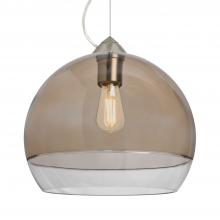 Besa Lighting 1KX-ALLY12SM-EDIL-SN - Besa, Ally 12 Cable Pendant, Smoke/Clear, Satin Nickel Finish, 1x5W LED Filament