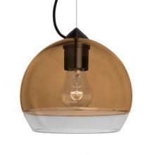 Besa Lighting 1KX-ALLY8AM-BK - Besa, Ally 8 Cable Pendant, Amber/Clear, Black Finish, 1x60W Medium Base