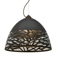 Besa Lighting 1KX-KIEVBK-LED-BR-L - Besa Kiev Pendant, Black, Bronze Finish, 1x9W LED, 15Ft. Cord