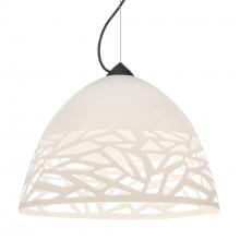 Besa Lighting 1KX-KIEVWH-BK - Besa Kiev Pendant, White, Black Finish, 1x60W Medium Base