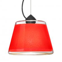 Besa Lighting 1KX-PIC9RD-BK - Besa Pica 9 Pendant 1Kx Red Sand Black 1x75W Medium Base
