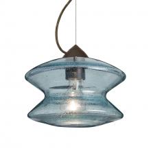 Besa Lighting 1KX-ZENBL-EDIL-BR - Besa, Zen Cable Pendant, Blue Bubble, Bronze Finish, 1x8W LED Filament