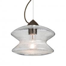 Besa Lighting 1KX-ZENCL-BR-L - Besa, Zen Cable Pendant, Clear Bubble, Bronze Finish, 1x60W Medium Base, 15Ft. Cord