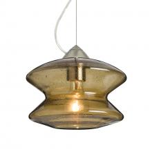 Besa Lighting 1KX-ZENLT-SN - Besa, Zen Cable Pendant, Latte Bubble, Satin Nickel Finish, 1x60W Medium Base