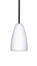 Besa Lighting 1TT-151107-LED-BR-L - Besa Riva 9 LED Pendant 1Tt Opal Matte Bronze 1x9W LED, 15Ft. Cord