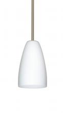 Besa Lighting 1TT-151107-LED-SN-L - Besa Riva 9 LED Pendant 1Tt Opal Matte Satin Nickel 1x9W LED, 15Ft. Cord