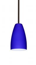 Besa Lighting 1TT-1511CM-BR-L - Besa Stem Riva 9 Pendant Bronze Cobalt Blue Matte 1x75W Medium Base, 15Ft. Cord