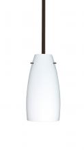 Besa Lighting 1TT-151207-LED-BR-L - Besa Tao 10 LED Stem Pendant Opal Matte Bronze 1x9W LED, 15Ft. Cord