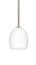 Besa Lighting 1TT-169707-SN-L - Besa Lucia Stem Pendant Satin Nickel Opal Matte 1x75W Medium Base, 15Ft. Cord