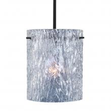Besa Lighting 1TT-400600-BK - Besa Stem Pendant Tamburo 8 Black Clear Stone 1x100W Medium Base