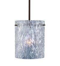 Besa Lighting 1TT-400600-LED-BR - Besa Tamburo 8 Pendant Clear Stone Bronze 1x11W LED