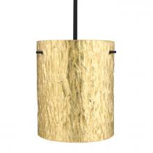 Besa Lighting 1TT-4006GS-BK - Besa Stem Pendant Tamburo 8 Black Stone Gold Foil 1x100W Medium Base