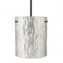 Besa Lighting 1TT-4006SS-BK - Besa Stem Pendant Tamburo 8 Black Stone Silver Foil 1x100W Medium Base