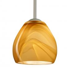 Besa Lighting 1TT-4122HN-SN-L - Besa Bolla Pendant Satin Nickel Honey 1x50W E12 base, 15Ft. Stem