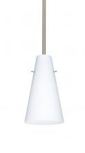 Besa Lighting 1TT-412407-LED-SN-L - Besa Cierro LED Pendant Opal Matte Satin Nickel 1x9W LED, 15Ft. Cord