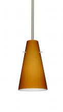 Besa Lighting 1TT-412480-LED-SN-L - Besa Cierro LED Pendant Amber Matte Satin Nickel 1x9W LED, 15Ft. Cord