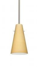 Besa Lighting 1TT-4124VM-LED-SN-L - Besa Cierro LED Pendant Vanilla Matte Satin Nickel 1x9W LED, 15Ft. Cord