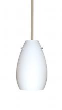 Besa Lighting 1TT-412607-LED-SN-L - Besa Pera 9 LED Pendant Opal Matte Satin Nickel 1x9W LED, 15Ft. Cord