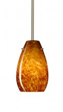 Besa Lighting 1TT-412618-SN-L - Besa Pera 9 Stem Pendant Satin Nickel Amber Cloud 1x100W Medium Base, 15Ft. Cord