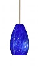 Besa Lighting 1TT-412686-SN-L - Besa Pera 9 Stem Pendant Satin Nickel Blue Cloud 1x100W Medium Base, 15Ft. Cord