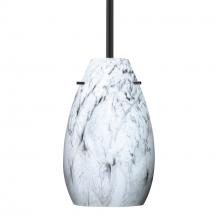 Besa Lighting 1TT-4126MG-BK - Besa Pera 9 Stem Pendant Black Marble Grigio 1x100W Medium Base