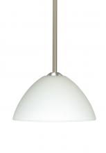 Besa Lighting 1TT-420107-LED-SN-L - Besa Tessa LED Stem Pendant White Satin Nickel 1x9W LED, 15Ft. Cord