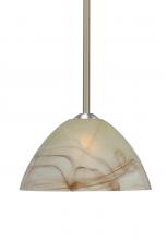 Besa Lighting 1TT-420183-SN-L - Besa Tessa Stem Pendant Satin Nickel Mocha 1x75W Medium Base, 15Ft. Cord