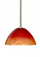 Besa Lighting 1TT-4201SL-SN-L - Besa Stem Pendant Tessa Satin Nickel Solare 1x75W Medium Base, 15Ft. Cord