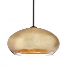 Besa Lighting 1TT-4345GF-BR-L - Besa Brio 14 Stem Pendant Bronze Gold Foil 1x75W Medium Base, 15Ft. Cord