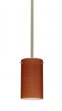 Besa Lighting 1TT-4404CH-SN-L - Besa Stem Stilo 7 Pendant Satin Nickel Cherry 1x50W E12 base, 15Ft. Cord