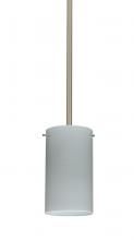 Besa Lighting 1TT-4404KR-SN-L - Besa Stem Stilo 7 Pendant Satin Nickel Chalk 1x50W E12 base, 15Ft. Cord
