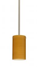 Besa Lighting 1TT-4404OK-LED-SN-L - Besa Stem Stilo 7 Pendant Satin Nickel Oak 1x9W LED, 15Ft. Cord
