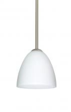 Besa Lighting 1TT-447007-SN-L - Besa Vila Stem Pendant Satin Nickel Opal Matte 1x60W Medium Base, 15Ft. Cord