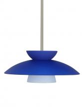 Besa Lighting 1TT-451323-LED-SN-L - Besa Trilo 15 Pendant Blue Matte Satin Nickel 1x9W LED, 15Ft. Cord