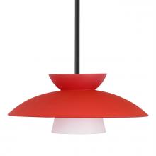 Besa Lighting 1TT-451331-BK - Besa Trilo 15 Stem Pendant Black Red Matte 1x75W Medium Base