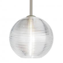 Besa Lighting 1TT-461600-SN-L - Besa Stem Kristall 8 Pendant Satin Nickel Clear 1x75W Medium Base, 15Ft. Cord