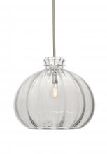 Besa Lighting 1TT-464588-EDIL-SN-L - Besa Stem Pendant Pinta 12 Clear Satin Nickel 1x8W LED Filament, 15Ft. Cord