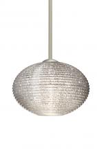 Besa Lighting 1TT-4912GL-SN - Besa Stem Pendant Pape 10 Satin Nickel Glitter 1x75W Medium Base